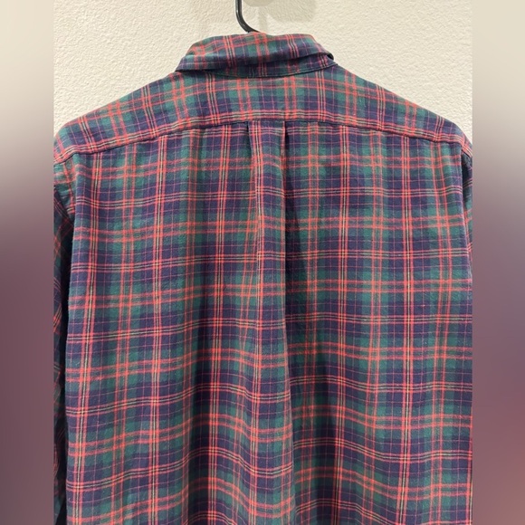 Vintage Ralph Lauren Men’s 100% Cotton Plaid Red Green Holiday Button Down Top M - Picture 10 of 13